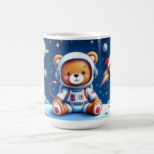 Lächelnde Astronaut-Teddy-Abenteuer Kaffeetasse