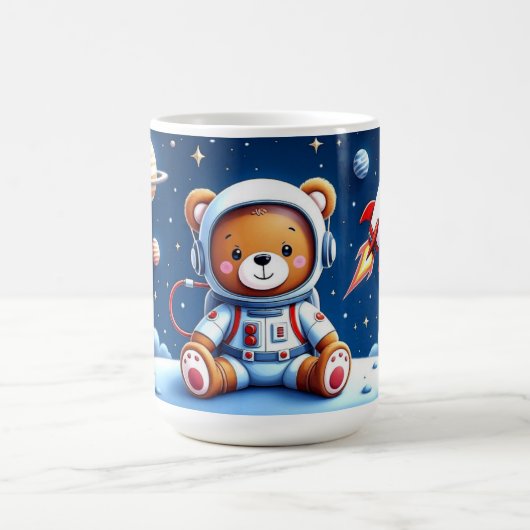 Lächelnde Astronaut-Teddy-Abenteuer Kaffeetasse (Mittel)