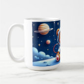 Lächelnde Astronaut-Teddy-Abenteuer Kaffeetasse (Links)