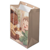 Lächelnde Babys Mittlere Geschenktüte (Vorderseite Schrägansicht)