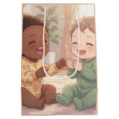 Lächelnde Babys Mittlere Geschenktüte (Rückseite)