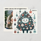 Lächelnde baumgespenstige Zeit Feiertagskarte (Vorne/Hinten)