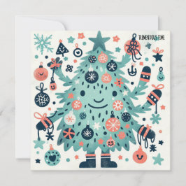 Lächelnde baumgespenstige Zeit Feiertagskarte