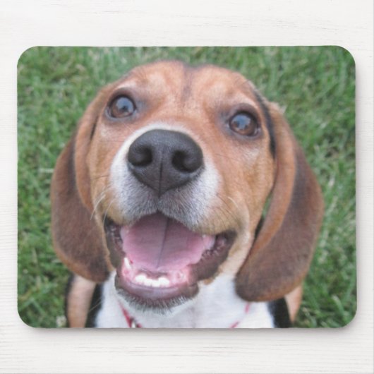 Lächelnde Beagle-Mausunterlage Mousepad (Vorne)