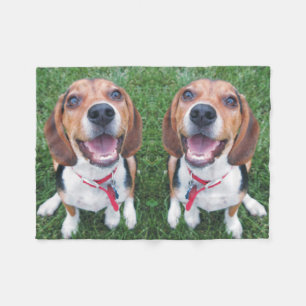 Lächelnde Beagle-Welpen-Fleece-Decke Fleecedecke