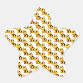 Lächelnde Biene Babydusche Stern-Aufkleber