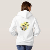 Lächelnde Biene: Bee Happy! Hoodie (Schwarz voll)
