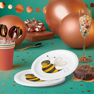 Lächelnde Biene Lustige Hummel Figur Pappteller