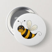 Lächelnde Biene Lustiger Hummel-Charakter Button (Vorne & Hinten)