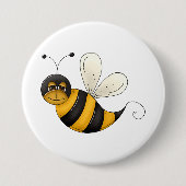 Lächelnde Biene Lustiger Hummel-Charakter Button (Vorderseite)