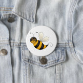 Lächelnde Biene Lustiger Hummel-Charakter Button (Beispiel)
