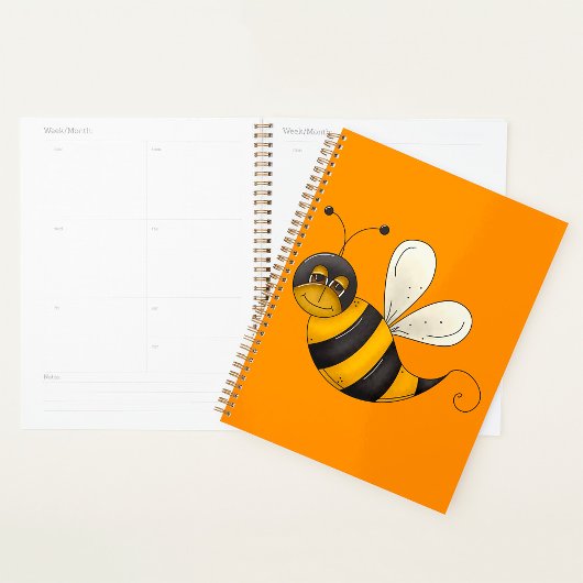 Lächelnde Biene Lustiger Hummel-Charakter Planer