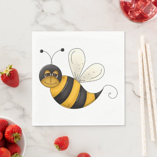 Lächelnde Biene Serviette (Beispiel)