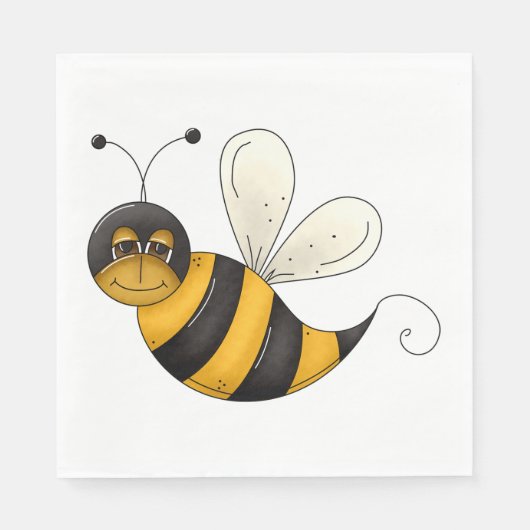 Lächelnde Biene Serviette (Vorderseite)
