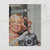 Lächelnde blonde Frau Collage Postkarte (Vorderseite)