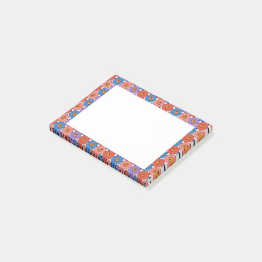 Lächelnde Blume Post-it Klebezettel (angewinkelt)