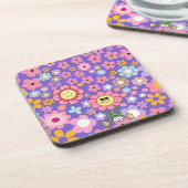 Lächelnde Blüten dekorativ Getränkeuntersetzer (Linke Seite)