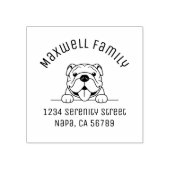 Lächelnde Bulldog-Arch-Familiendame Gummistempel (Prägung)