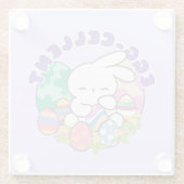 Lächelnde Bunny & Ostereier - Eierkeller Frühling Glasuntersetzer (Rückseite)