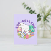 Lächelnde Bunny & Ostereier - Eierkeller Frühling Postkarte (Stehend Vorderseite)