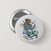 Lächelnde Cheshire-Katze  Button (Vorne & Hinten)