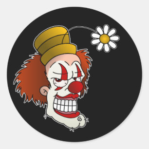 Lächelnde Clown-Aufkleber Runder Aufkleber