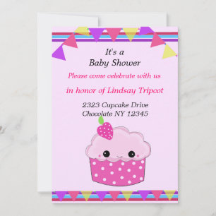 Lächelnde Cupcake-Baby-Shower-Einladung Einladung