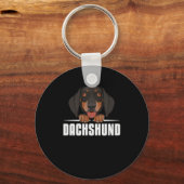 Lächelnde Dackel Schlüsselanhänger (Vorderseite)