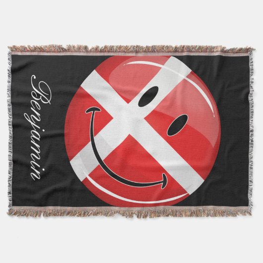 Lächelnde dänische Flagge Decke (Vorderseite)