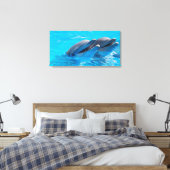 Lächelnde Delphine Leinwanddruck (Insitu (Schlafzimmer))