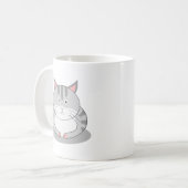 Lächelnde dicke Katze Standard Kaffeetasse (Vorderseite Links)