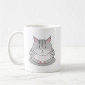 Lächelnde dicke Katze Standard Kaffeetasse (Links)