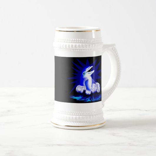 Lächelnde Dolphin Bierglas (VorderseiteRechts)