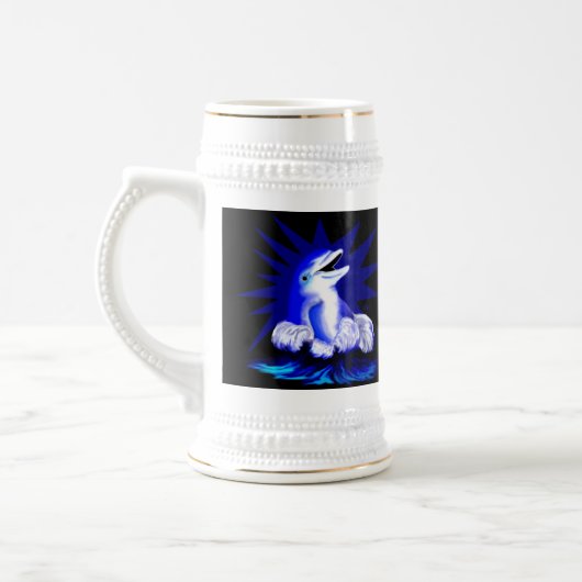 Lächelnde Dolphin Bierglas (Links)