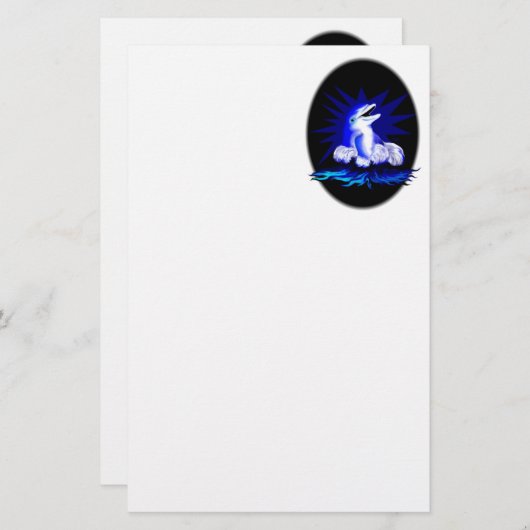 Lächelnde Dolphin Briefpapier (Vorne/Hinten)