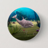 Lächelnde Dolphin Button (Vorderseite)