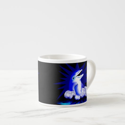 Lächelnde Dolphin Espressotasse (Vorderseite Rechts)
