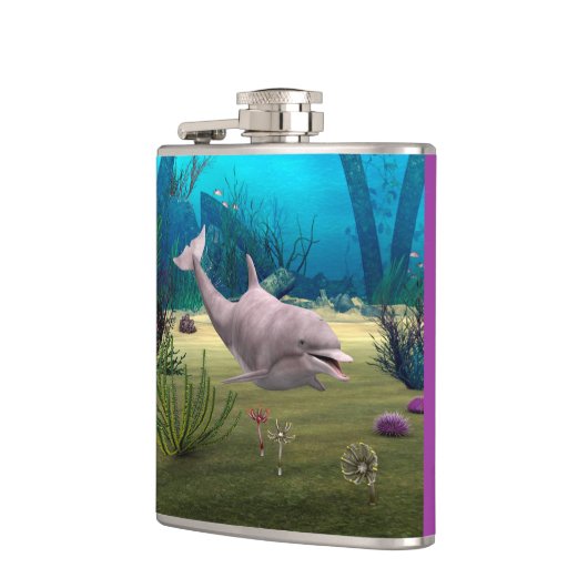 Lächelnde Dolphin Flachmann (Links)