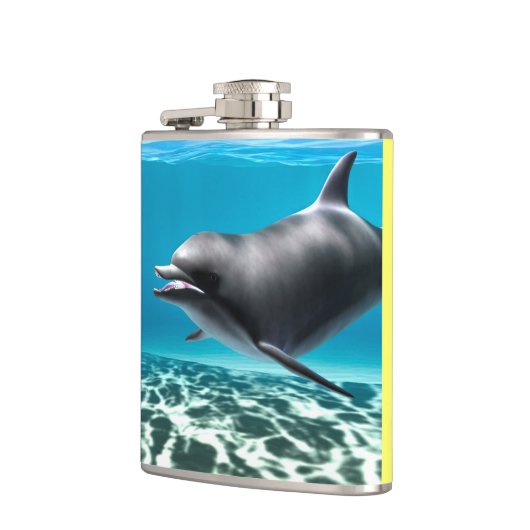 Lächelnde Dolphin Flachmann (Links)