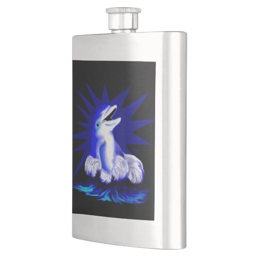 Lächelnde Dolphin Flachmann (Links)