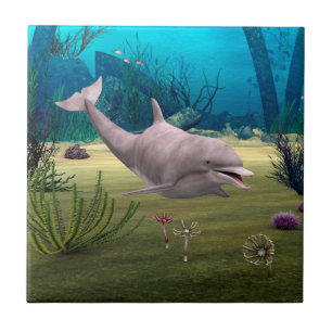 Lächelnde Dolphin Fliese