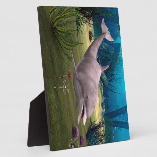 Lächelnde Dolphin Fotoplatte (Seite)