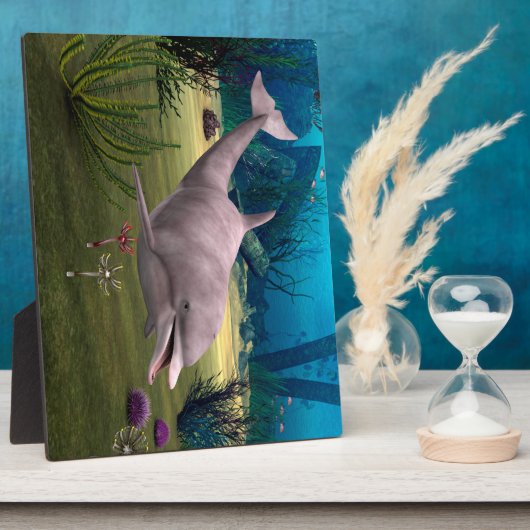 Lächelnde Dolphin Fotoplatte (Seite)