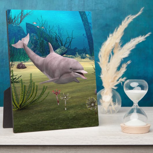 Lächelnde Dolphin Fotoplatte (Seite)