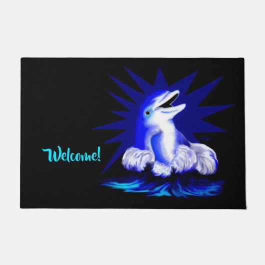 Lächelnde Dolphin Fußmatte (Vorderseite)