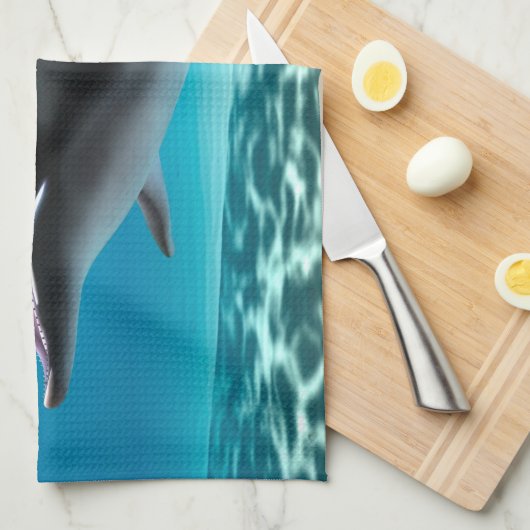 Lächelnde Dolphin Geschirrtuch (Viertel Falte)