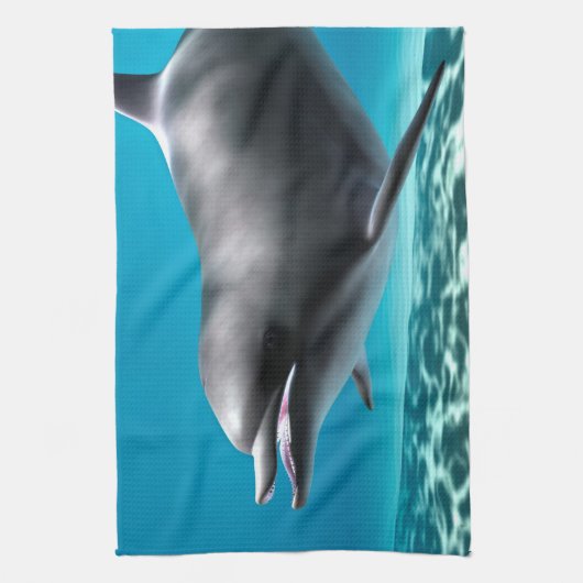 Lächelnde Dolphin Geschirrtuch (Vertikal)