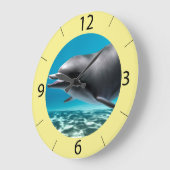 Lächelnde Dolphin Große Wanduhr (Winkel)