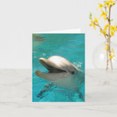 Lächelnde Dolphin Karte (Gelbe Blume)