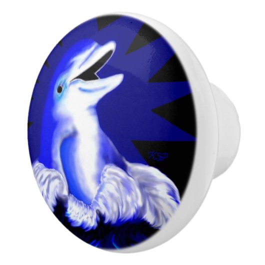 Lächelnde Dolphin Keramikknauf (Rechts)